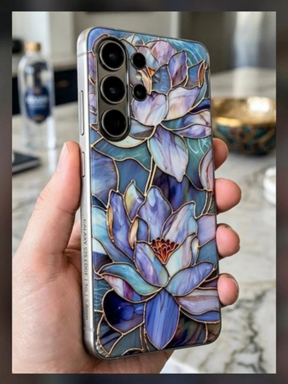 Samsung Galaxy S25 Edge Stained Glass Lotus Phone Case